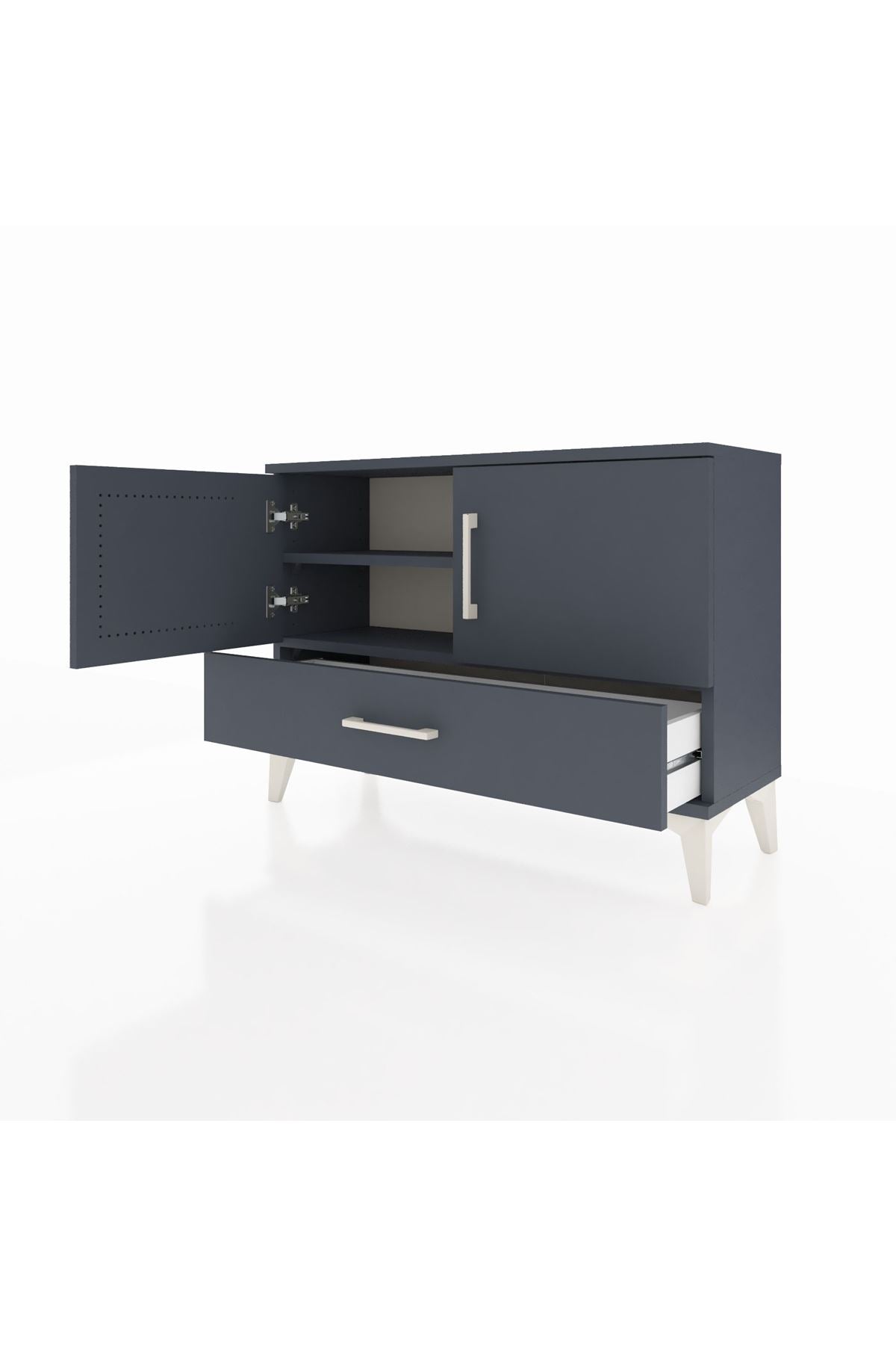 Arges Şifonyer 2 Raflı Tek Çekmeceli 2 Kapaklı 88x30x64 Antrasit-Antrasit
