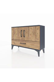 Arges Şifonyer 2 Raflı Tek Çekmeceli 2 Kapaklı 88x30x64 Antrasit-Çam