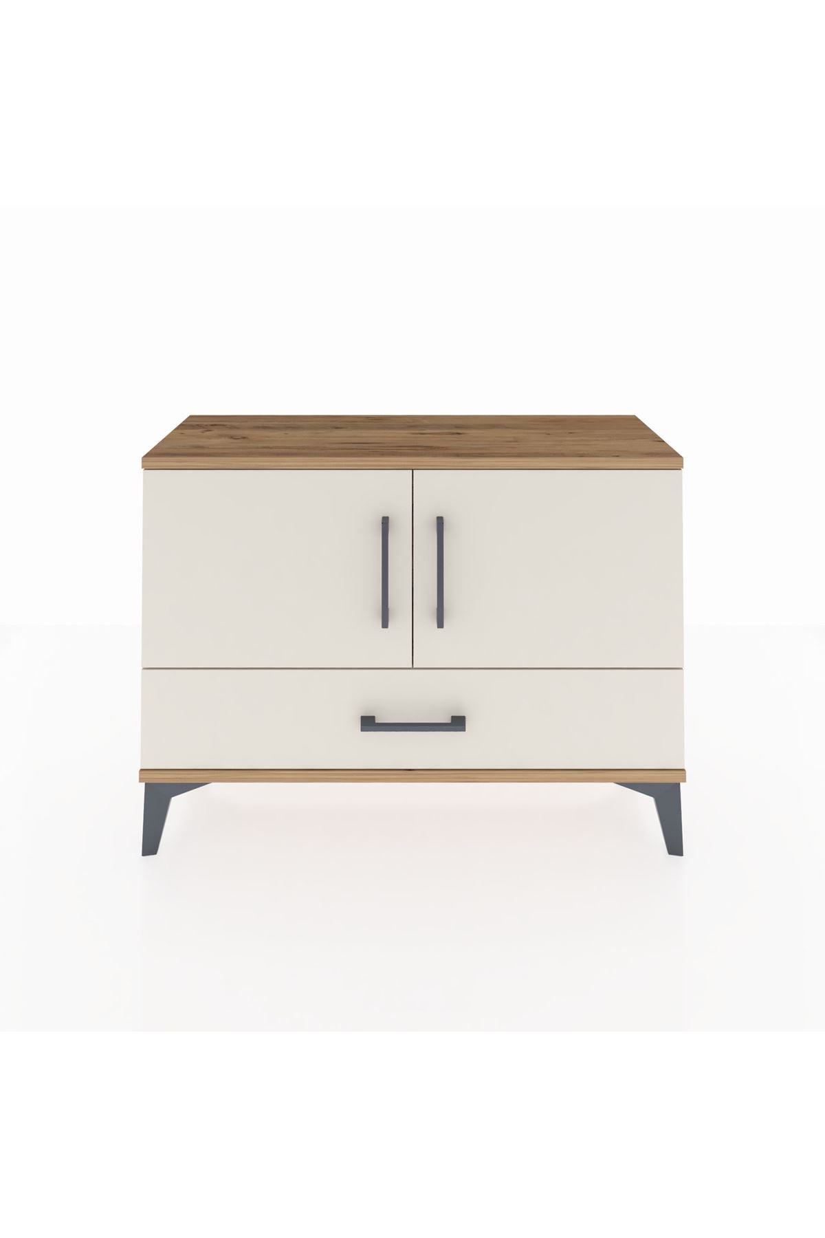 Arges Şifonyer 2 Raflı Tek Çekmeceli 2 Kapaklı 88x30x64 Çam-Aytaşı