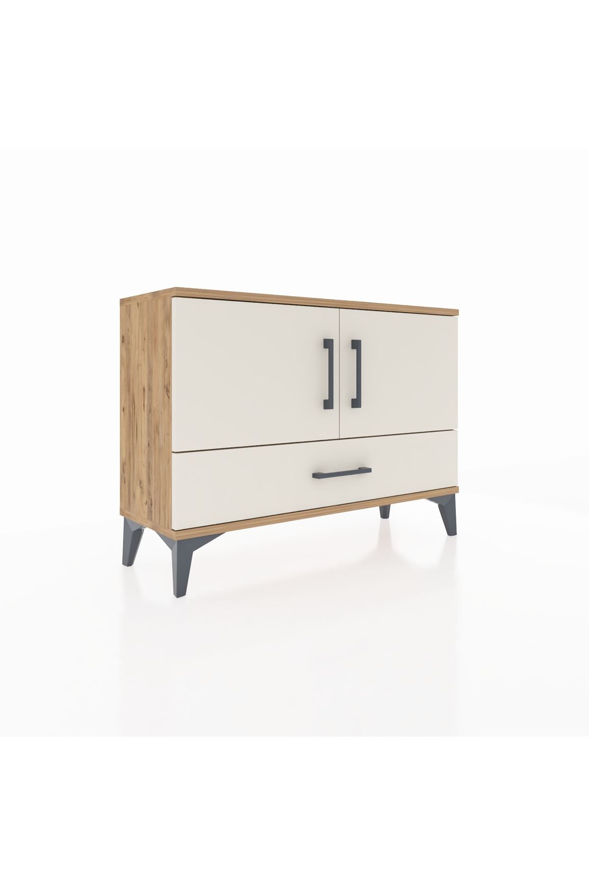 Arges Şifonyer 2 Raflı Tek Çekmeceli 2 Kapaklı 88x30x64 Çam-Aytaşı