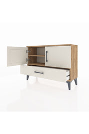 Arges Şifonyer 2 Raflı Tek Çekmeceli 2 Kapaklı 88x30x64 Çam-Aytaşı