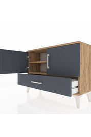Arges Şifonyer 2 Raflı Tek Çekmeceli 2 Kapaklı 88x30x64 Çam-Antrasit