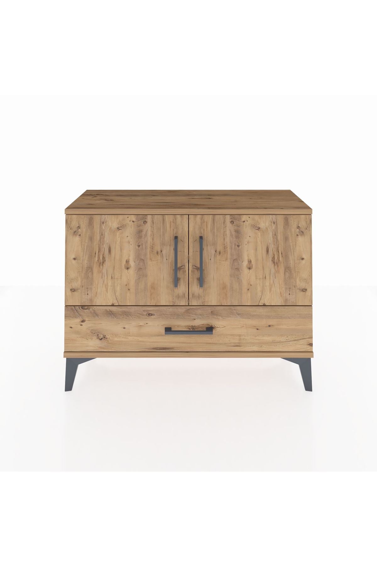 Arges Şifonyer 2 Raflı Tek Çekmeceli 2 Kapaklı 88x30x64 Çam-Çam