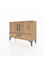 Arges Şifonyer 2 Raflı Tek Çekmeceli 2 Kapaklı 88x30x64 Çam-Çam