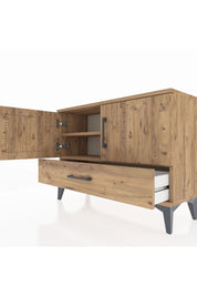 Arges Şifonyer 2 Raflı Tek Çekmeceli 2 Kapaklı 88x30x64 Çam-Çam