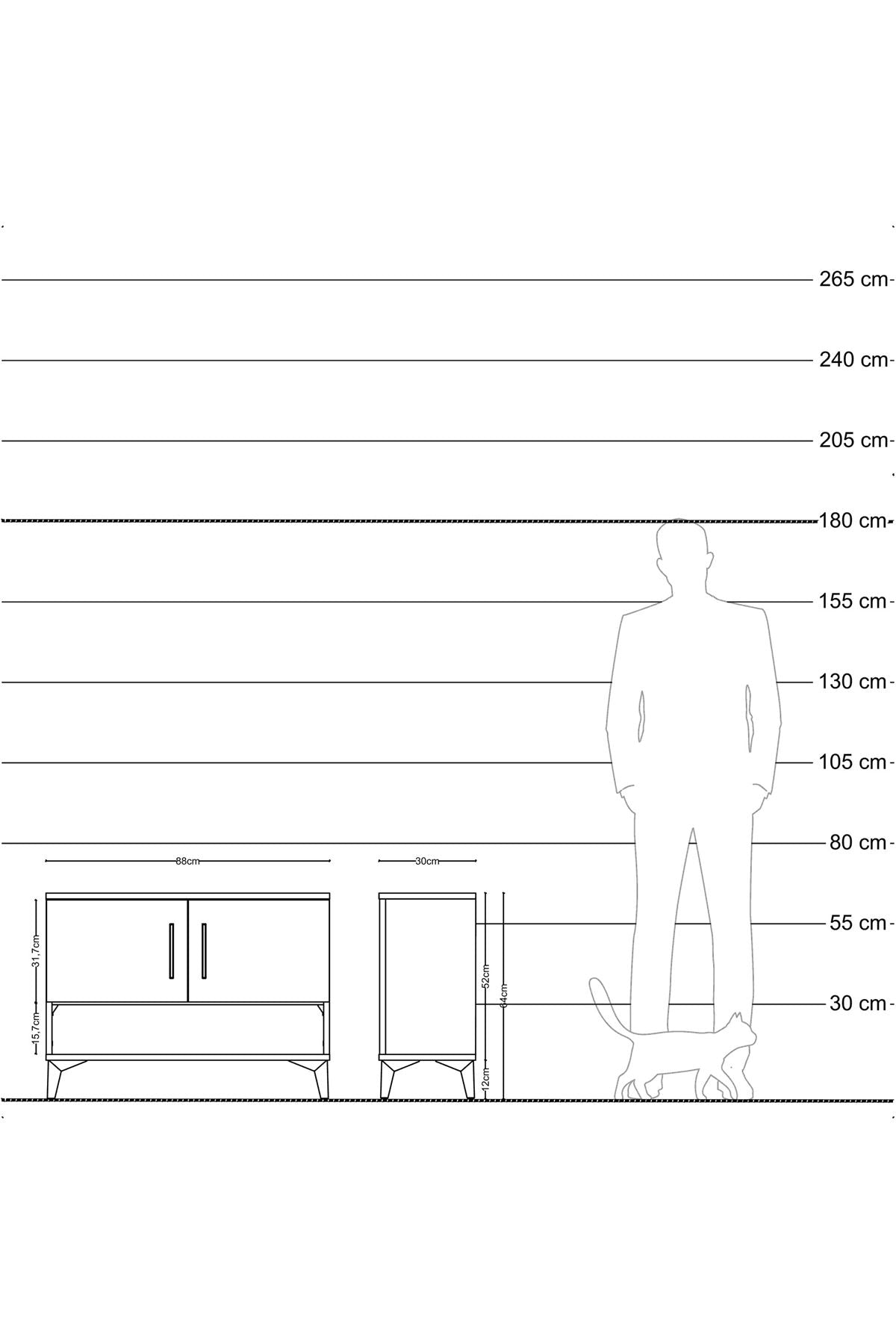 Arges Şifonyer 2 Raflı 2 Kapaklı 88x30x64 Aytaşı-Aytaşı