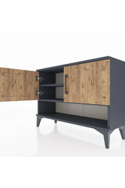 Arges Şifonyer 2 Raflı 2 Kapaklı 88x30x64 Antrasit-Çam