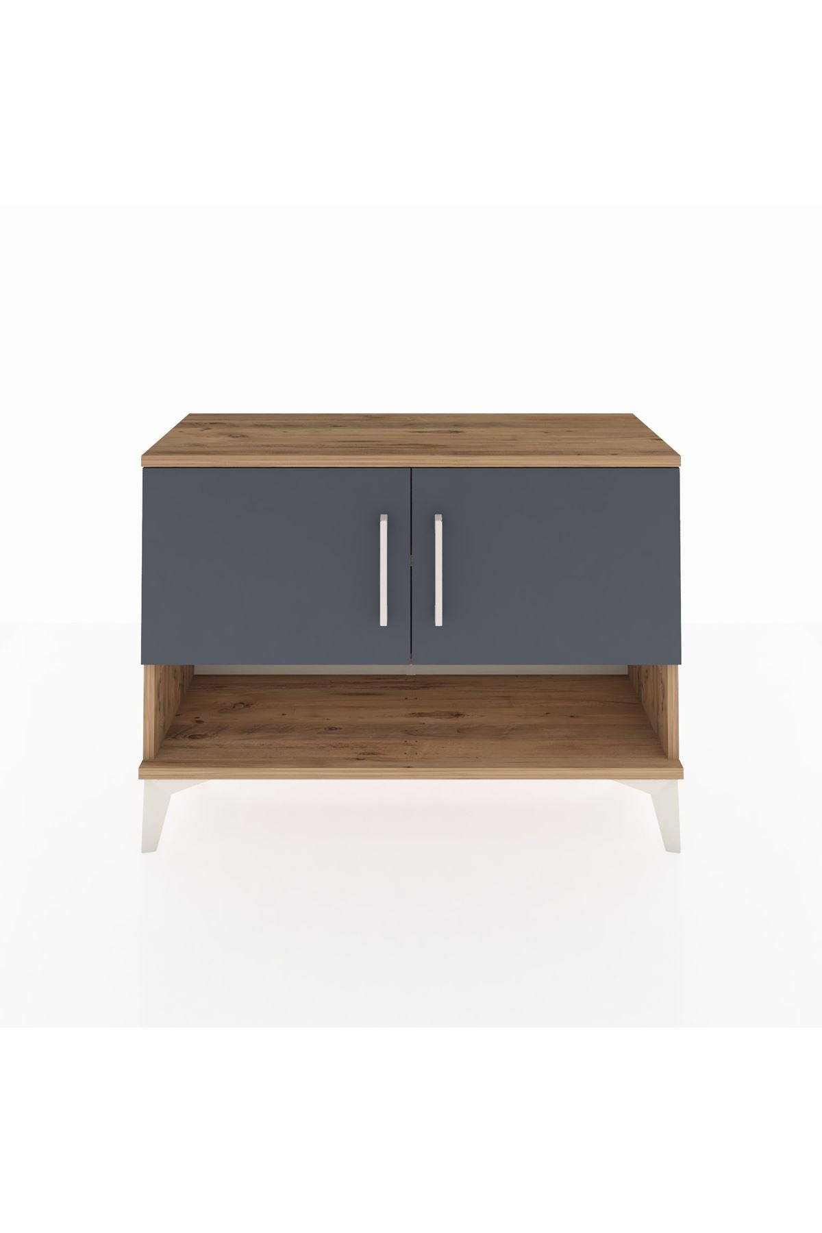 Arges Şifonyer 2 Raflı 2 Kapaklı 88x30x64 Çam-Antrasit