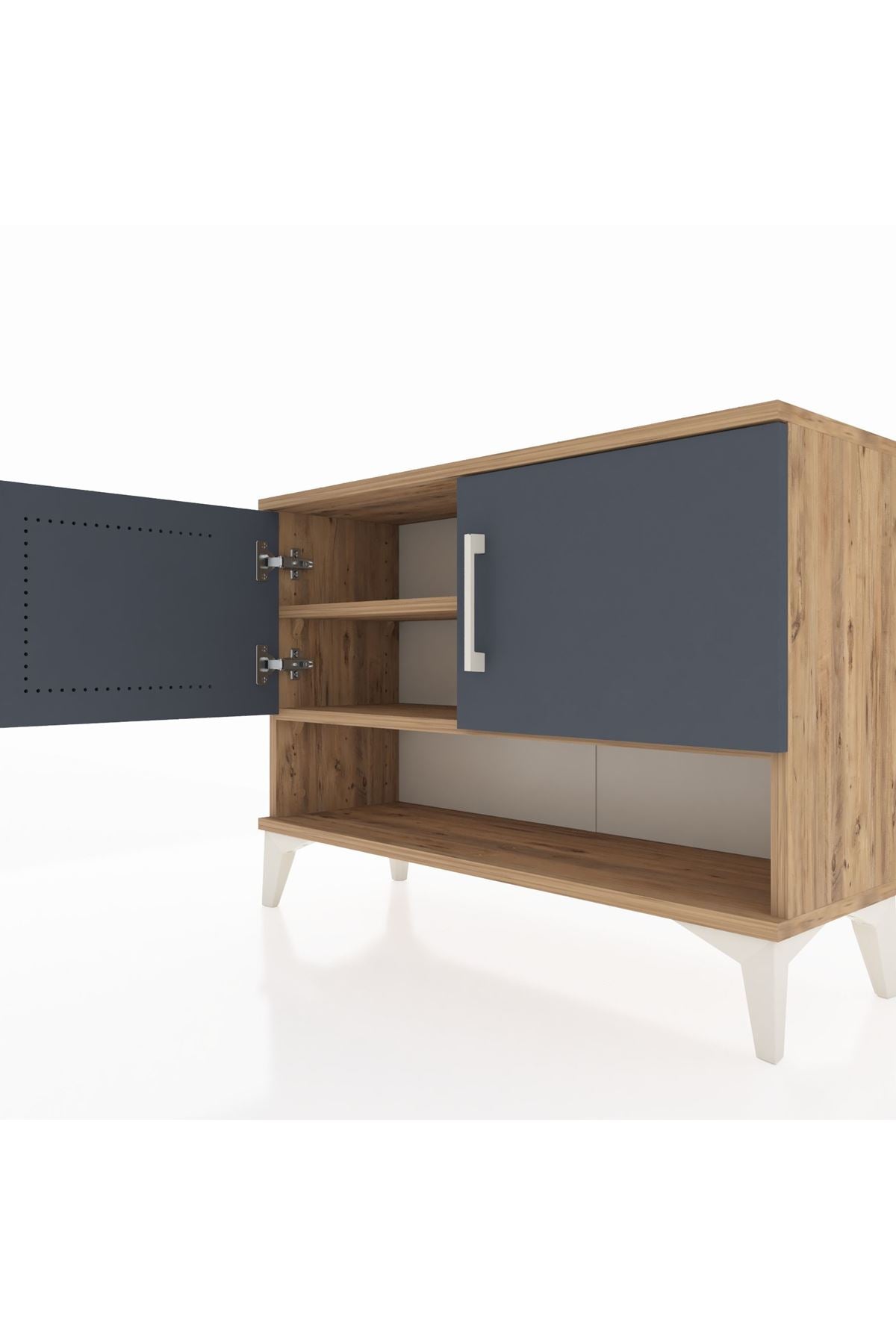 Arges Şifonyer 2 Raflı 2 Kapaklı 88x30x64 Çam-Antrasit