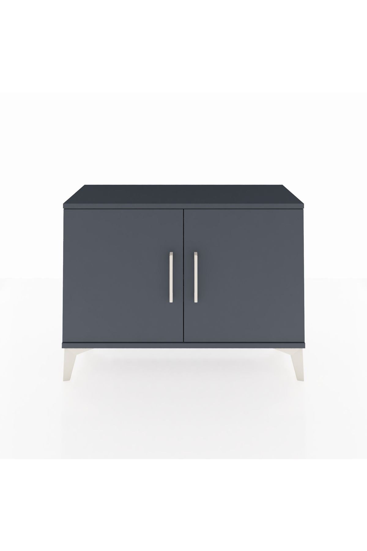 Arges Şifonyer Tek Raflı 2 Kapaklı 88x30x64 Antrasit-Antrasit