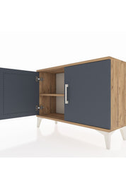 Arges Şifonyer Tek Raflı 2 Kapaklı 88x30x64 Çam-Antrasit