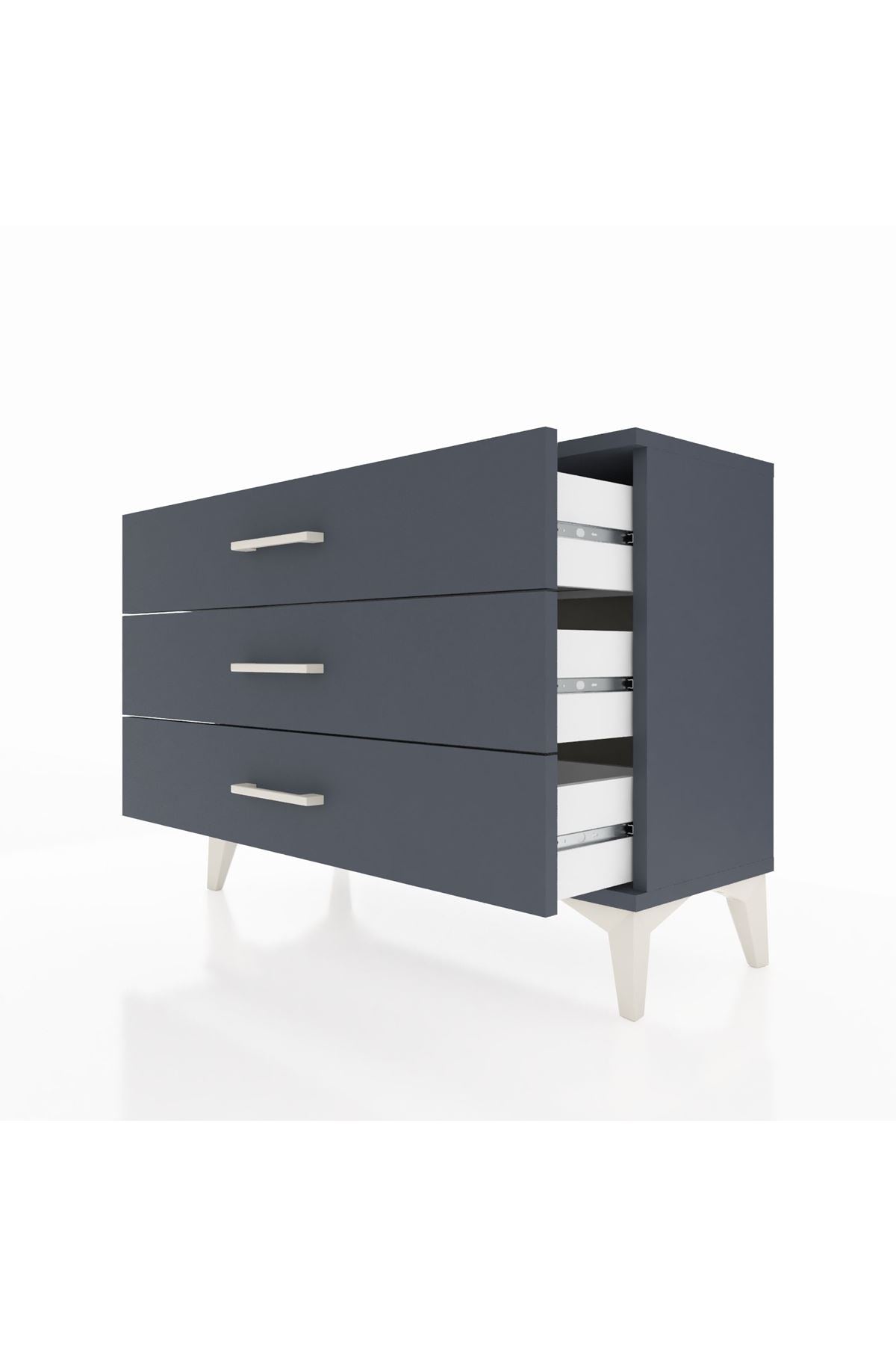 Arges Şifonyer 3 Çekmeceli 88x30x64 Antrasit-Antrasit