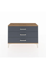 Arges Şifonyer 3 Çekmeceli 88x30x64 Çam-Antrasit