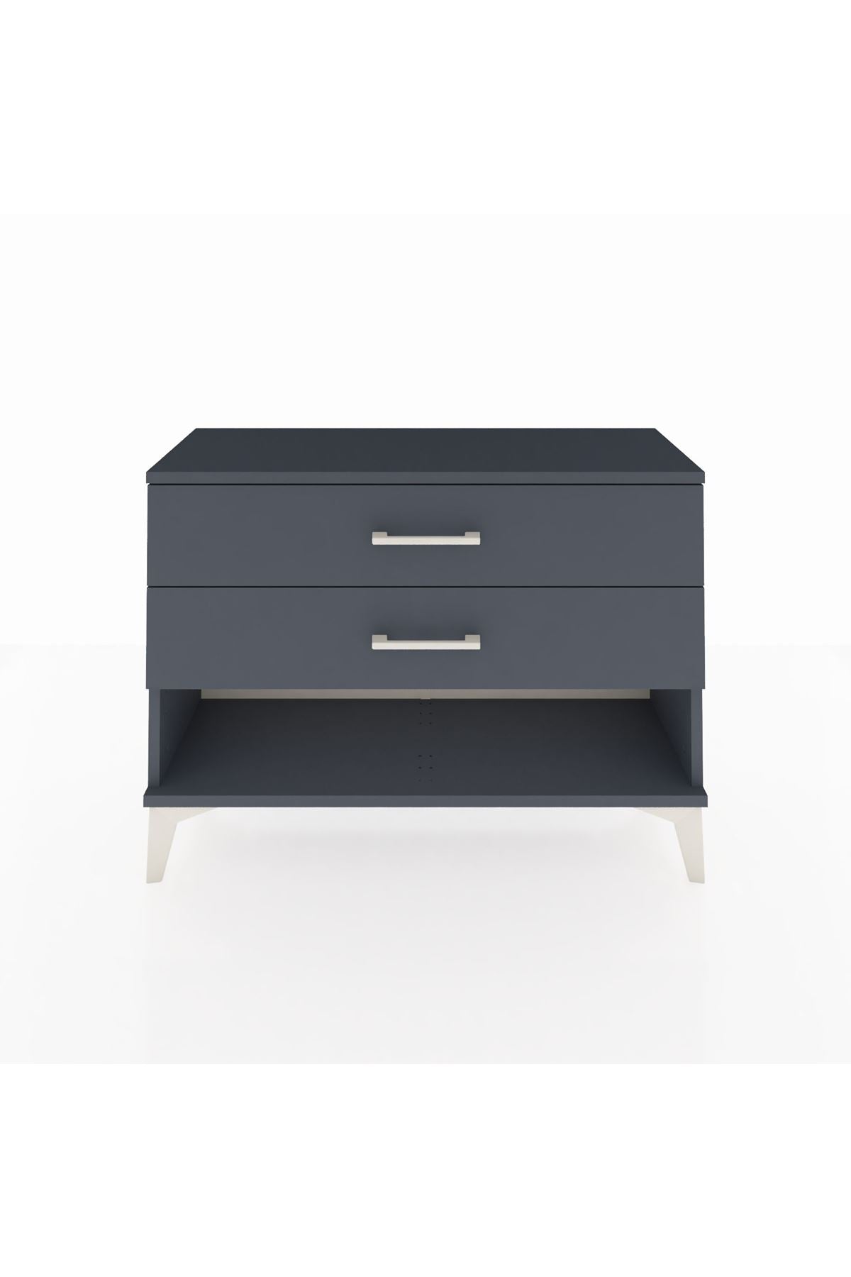 Arges Şifonyer 2 Çekmeceli 88x30x64 Antrasit-Antrasit