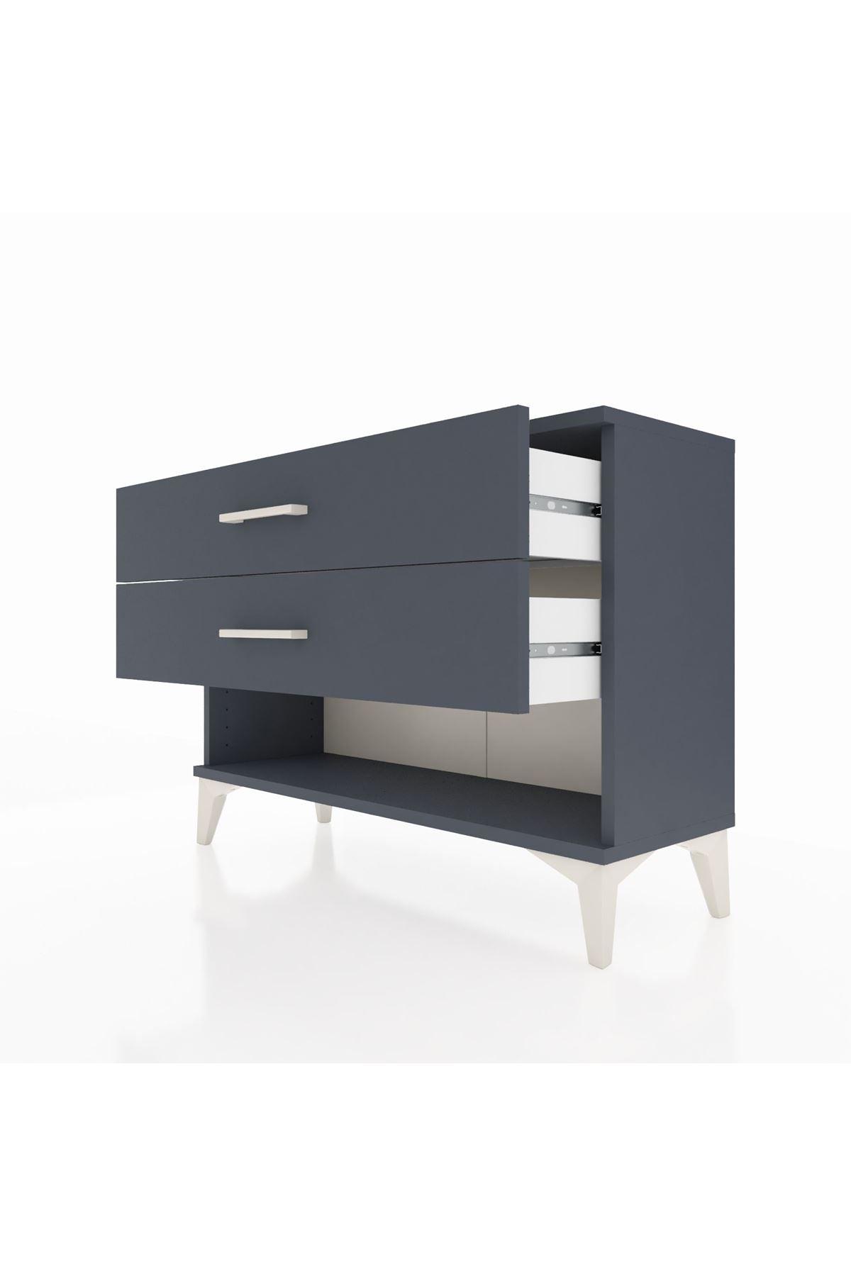 Arges Şifonyer 2 Çekmeceli 88x30x64 Antrasit-Antrasit