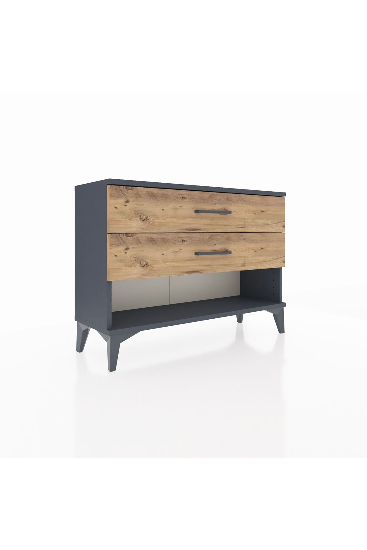 Arges Şifonyer 2 Çekmeceli 88x30x64 Antrasit-Çam