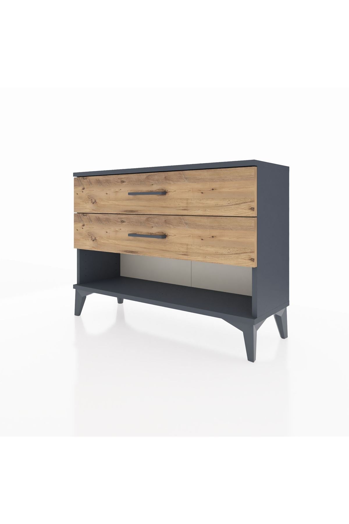 Arges Şifonyer 2 Çekmeceli 88x30x64 Antrasit-Çam