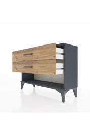 Arges Şifonyer 2 Çekmeceli 88x30x64 Antrasit-Çam