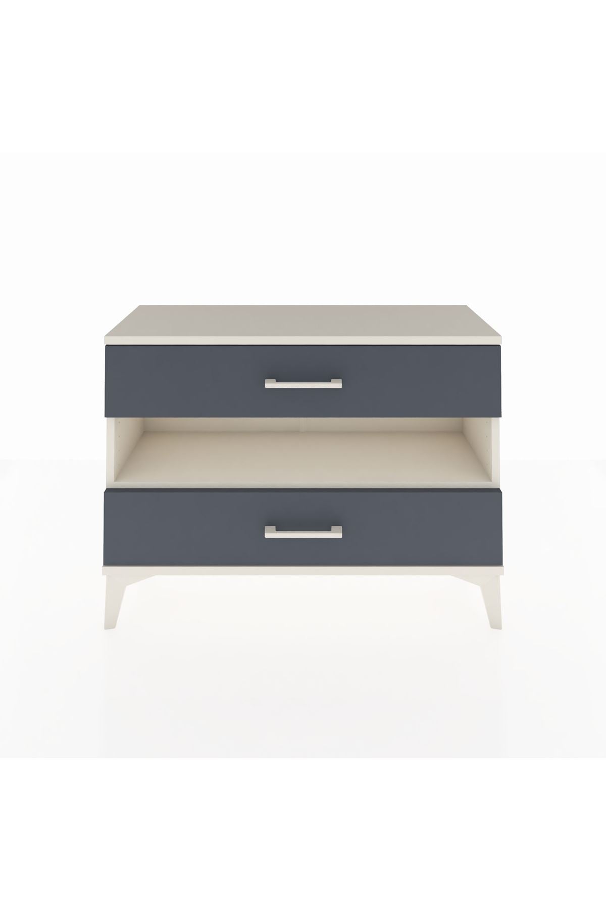 Arges Şifonyer Tek Raflı 2 Çekmeceli 88x30x64 Aytaşı-Antrasit