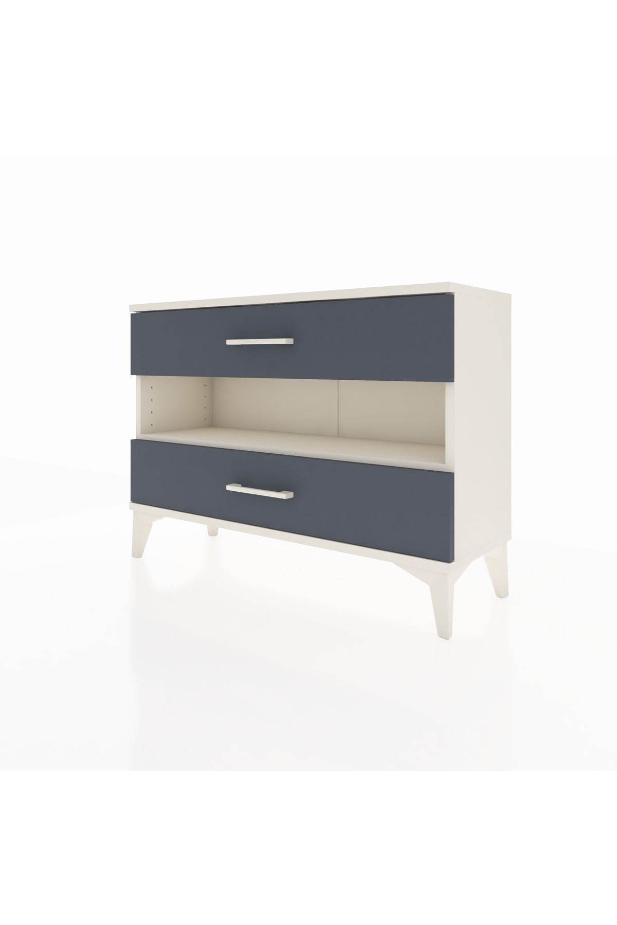 Arges Şifonyer Tek Raflı 2 Çekmeceli 88x30x64 Aytaşı-Antrasit