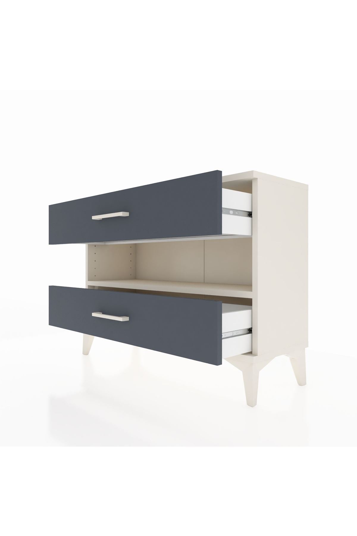 Arges Şifonyer Tek Raflı 2 Çekmeceli 88x30x64 Aytaşı-Antrasit