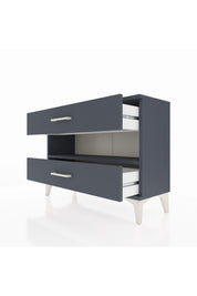 Arges Şifonyer Tek Raflı 2 Çekmeceli 88x30x64 Antrasit-Antrasit