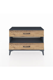 Arges Şifonyer Tek Raflı 2 Çekmeceli 88x30x64 Antrasit-Çam