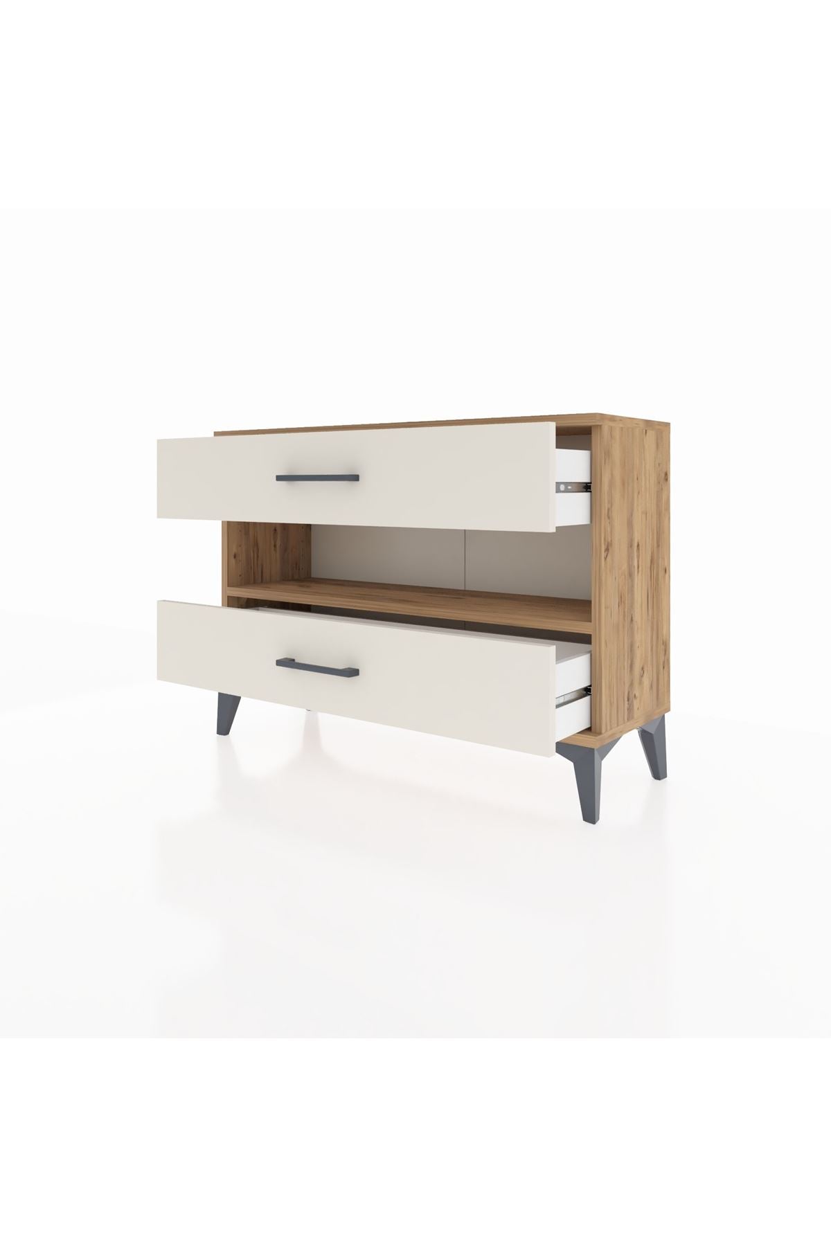 Arges Şifonyer Tek Raflı 2 Çekmeceli 88x30x64 Çam-Aytaşı