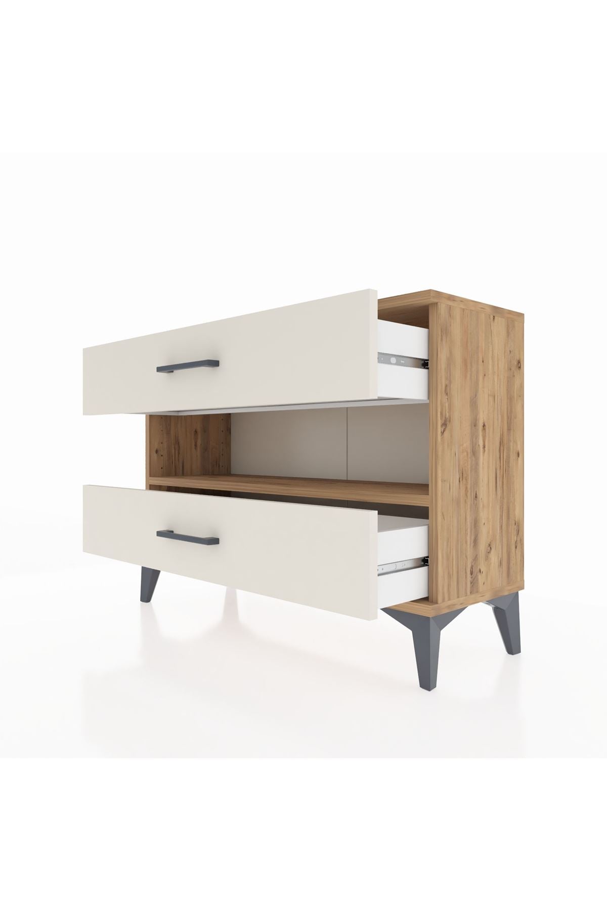 Arges Şifonyer Tek Raflı 2 Çekmeceli 88x30x64 Çam-Aytaşı