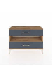 Arges Şifonyer Tek Raflı 2 Çekmeceli 88x30x64 Çam-Antrasit