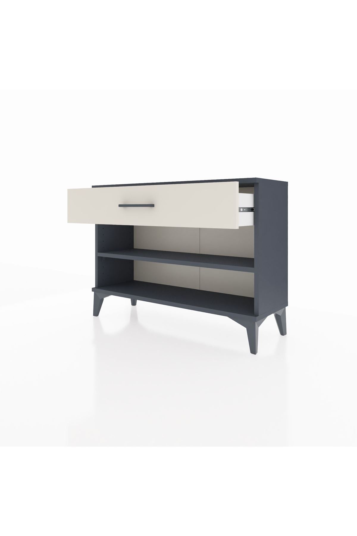 Arges Şifonyer Tek Raflı Tek Çekmeceli 88x30x64 Antrasit-Aytaşı