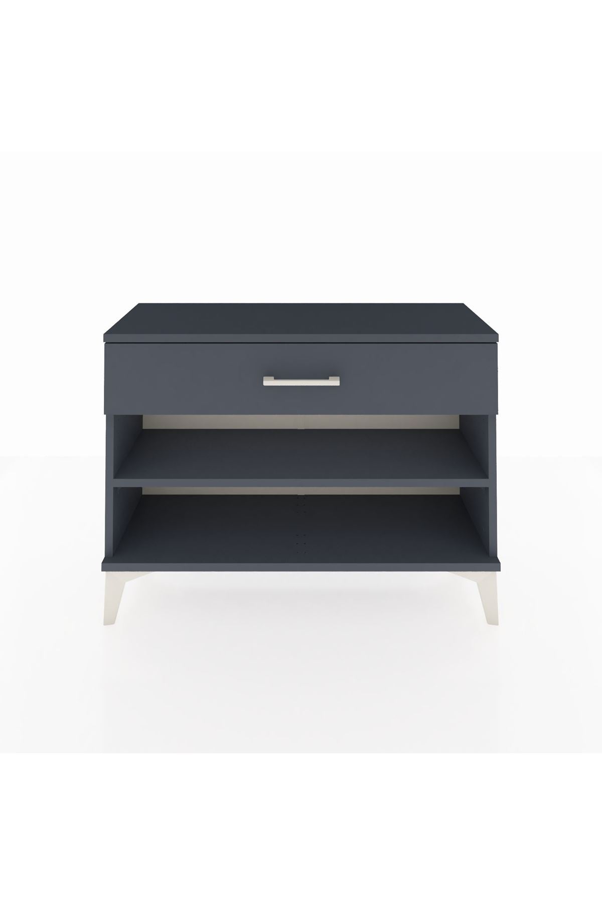 Arges Şifonyer Tek Raflı Tek Çekmeceli 88x30x64 Antrasit-Antrasit