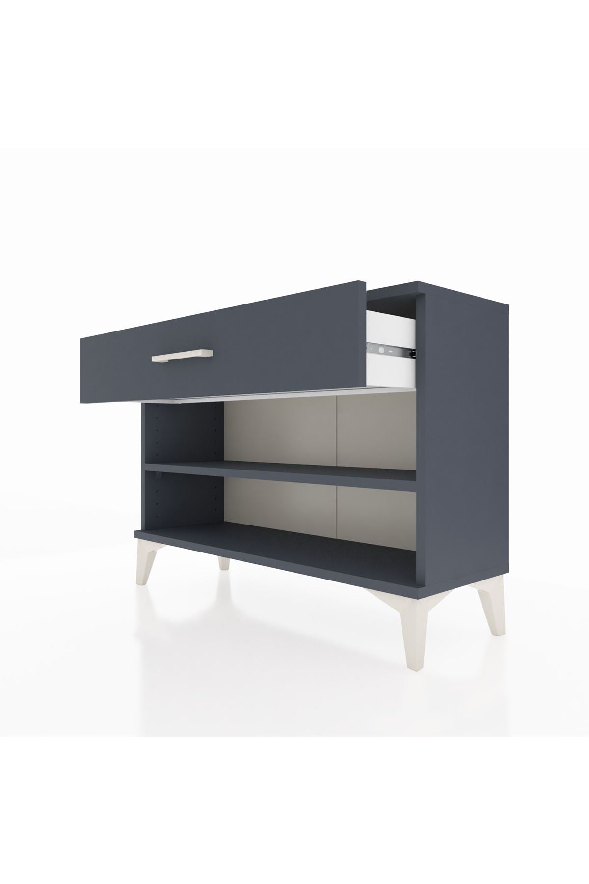 Arges Şifonyer Tek Raflı Tek Çekmeceli 88x30x64 Antrasit-Antrasit