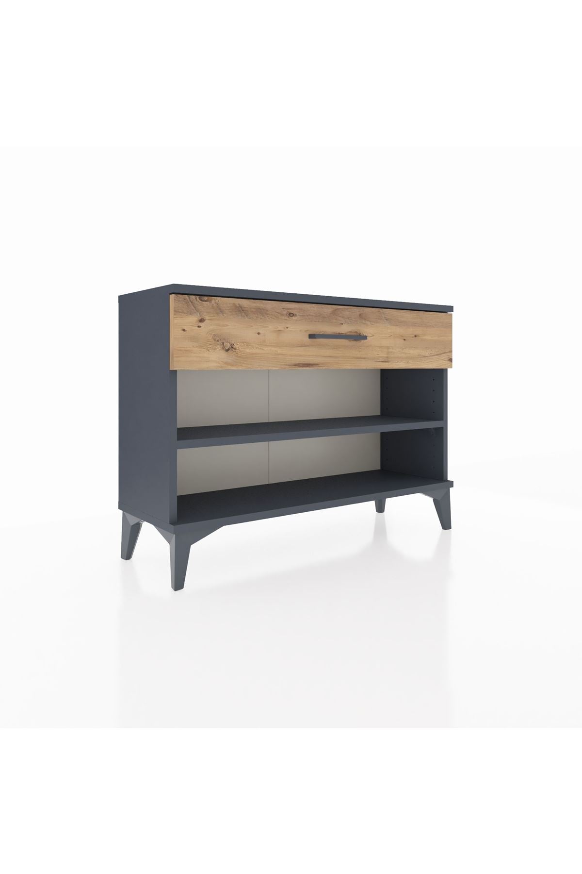 Arges Şifonyer Tek Raflı Tek Çekmeceli 88x30x64 Antrasit-Çam