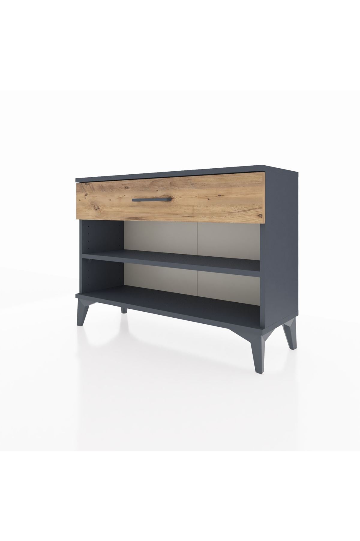 Arges Şifonyer Tek Raflı Tek Çekmeceli 88x30x64 Antrasit-Çam