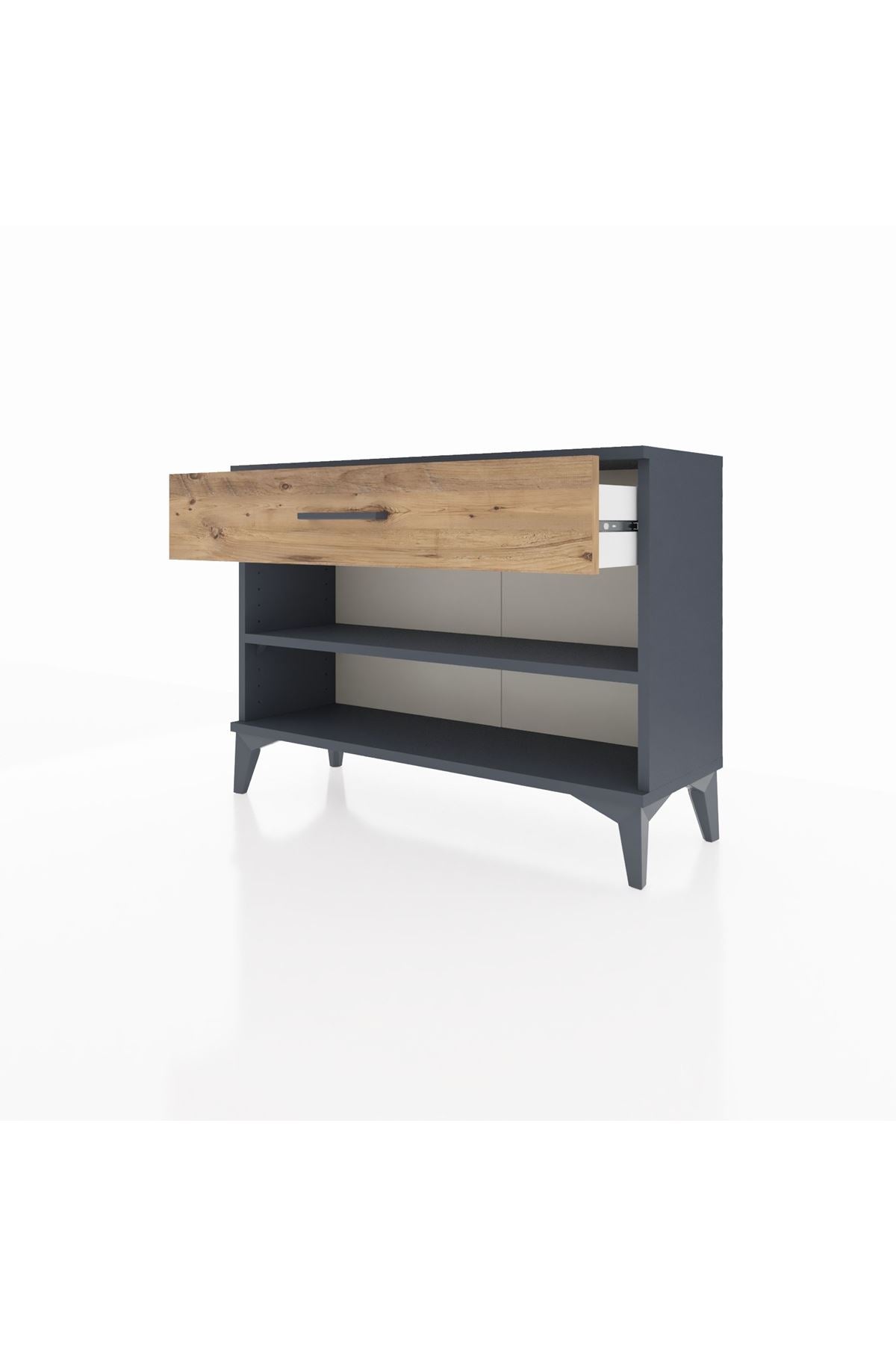 Arges Şifonyer Tek Raflı Tek Çekmeceli 88x30x64 Antrasit-Çam