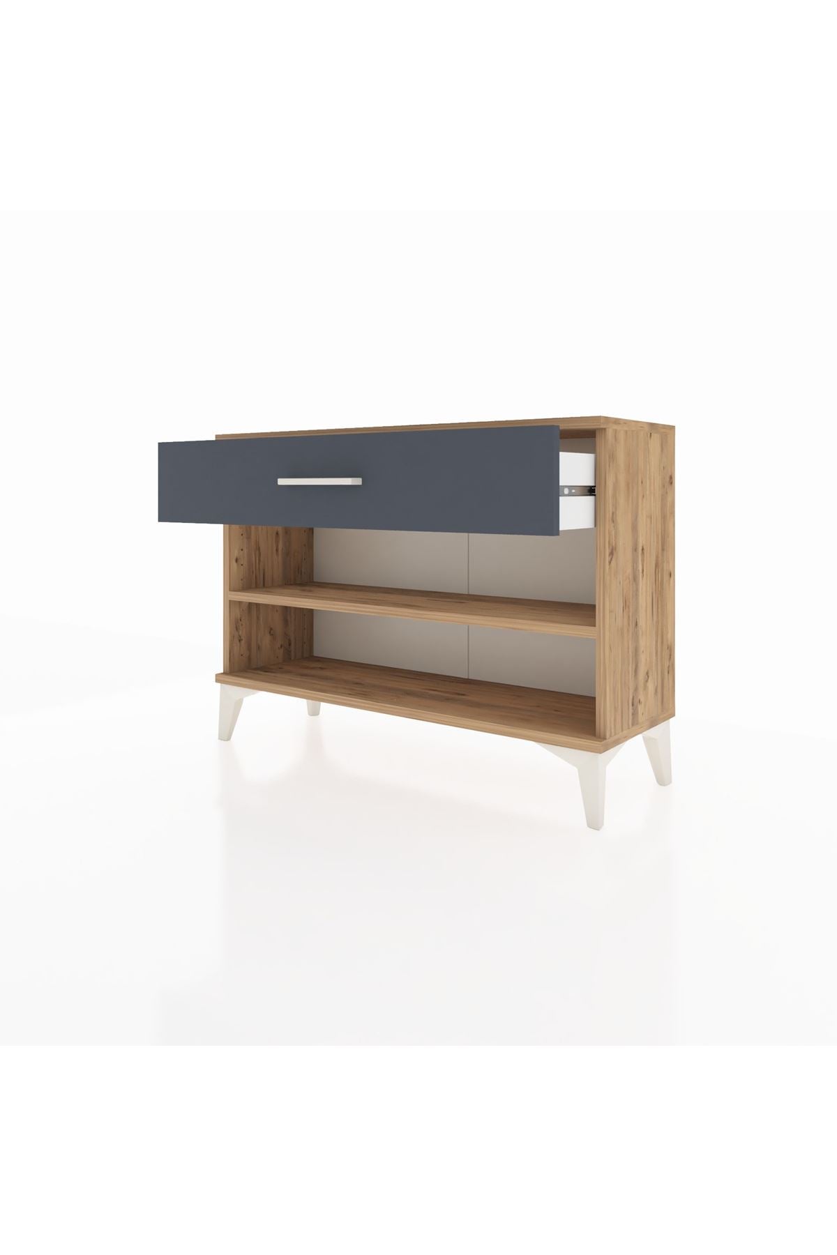 Arges Şifonyer Tek Raflı Tek Çekmeceli 88x30x64 Çam-Antrasit