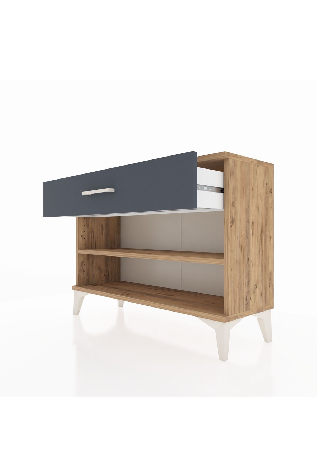 Arges Şifonyer Tek Raflı Tek Çekmeceli 88x30x64 Çam-Antrasit