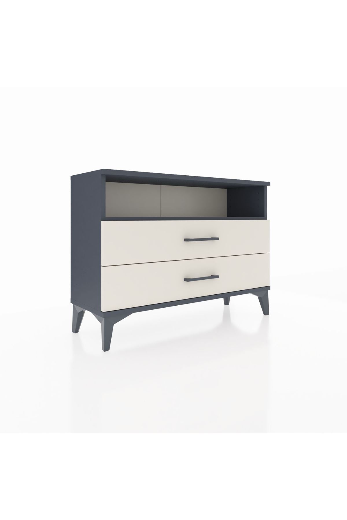 Arges Şifonyer Tek Raflı 2 Çekmeceli 88x30x64 Antrasit-Aytaşı