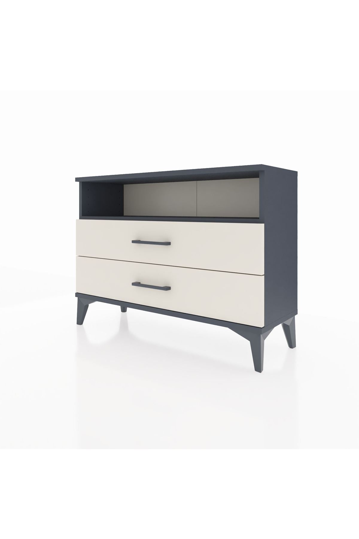 Arges Şifonyer Tek Raflı 2 Çekmeceli 88x30x64 Antrasit-Aytaşı