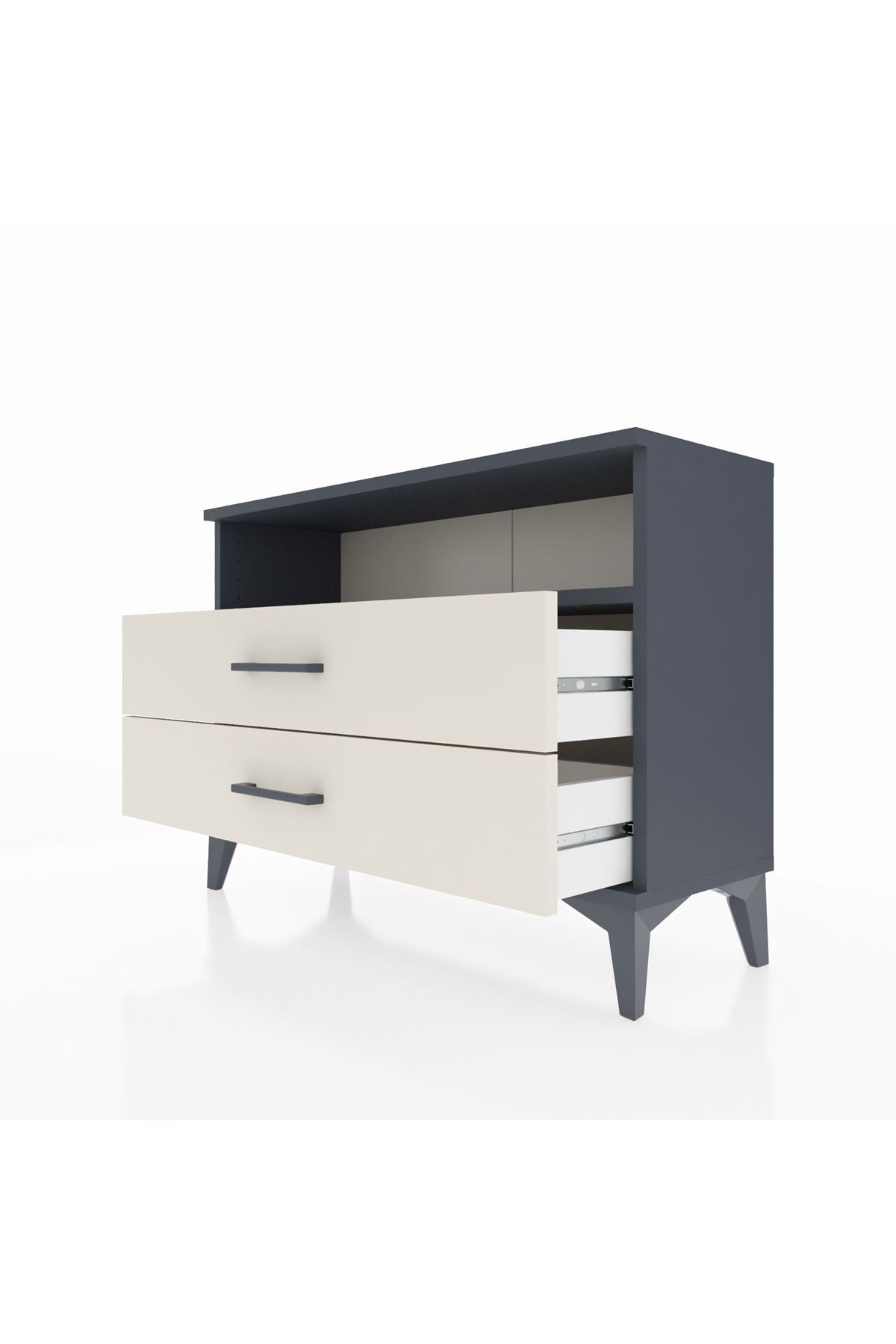 Arges Şifonyer Tek Raflı 2 Çekmeceli 88x30x64 Antrasit-Aytaşı