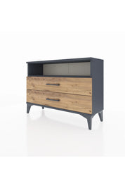 Arges Şifonyer Tek Raflı 2 Çekmeceli 88x30x64 Antrasit-Çam