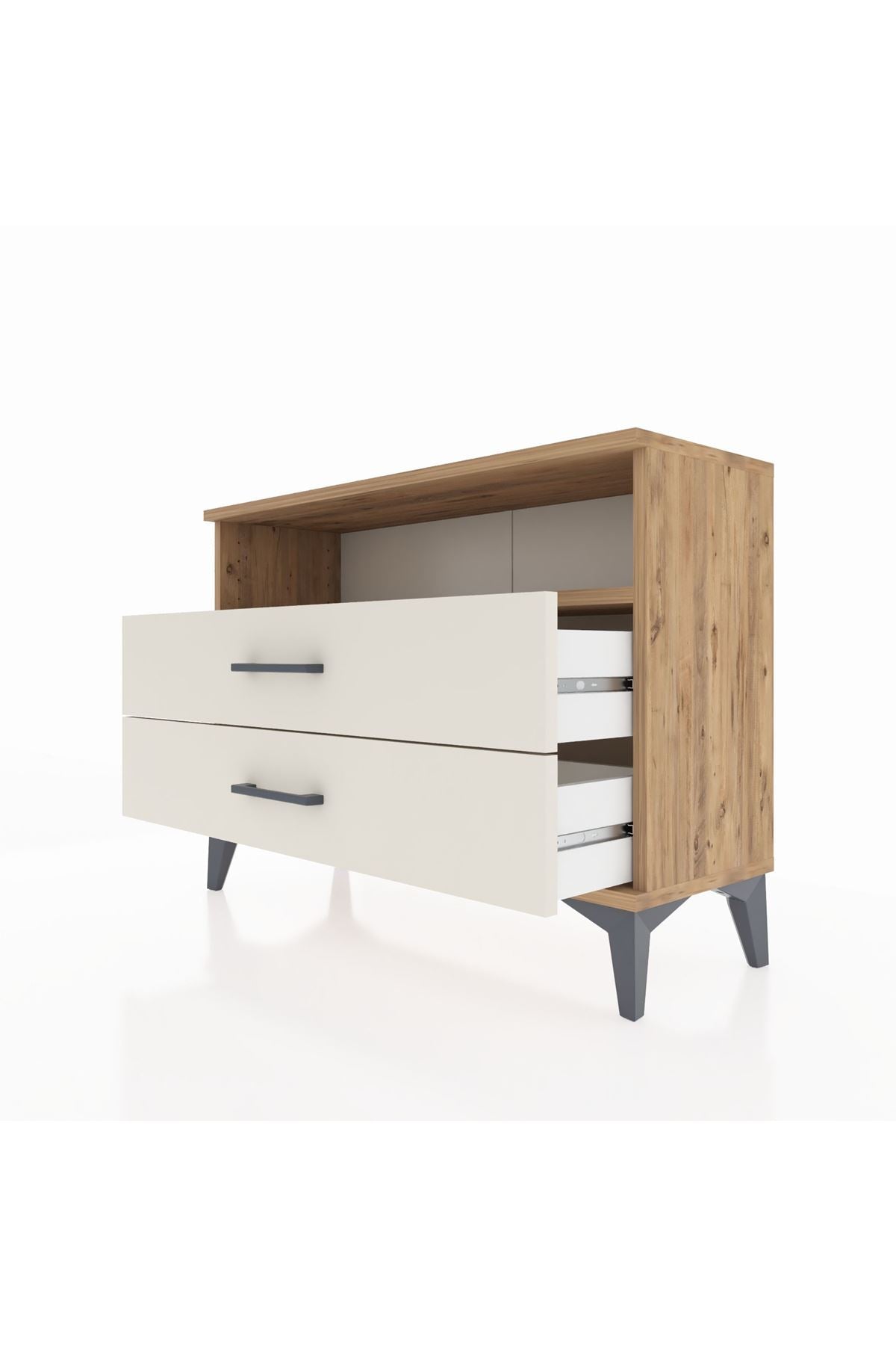 Arges Şifonyer Tek Raflı 2 Çekmeceli 88x30x64 Çam-Aytaşı