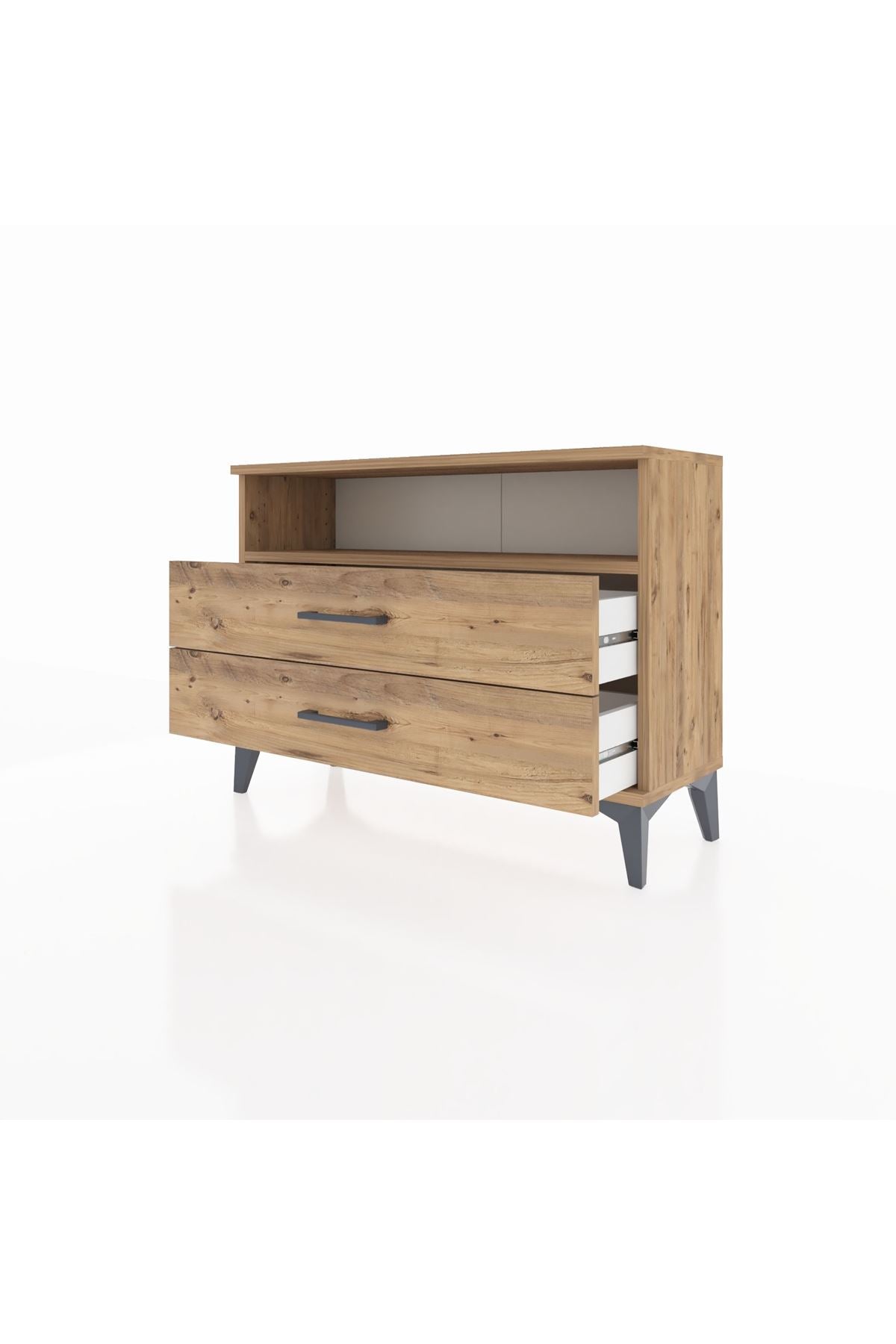 Arges Şifonyer Tek Raflı 2 Çekmeceli 88x30x64 Çam-Çam