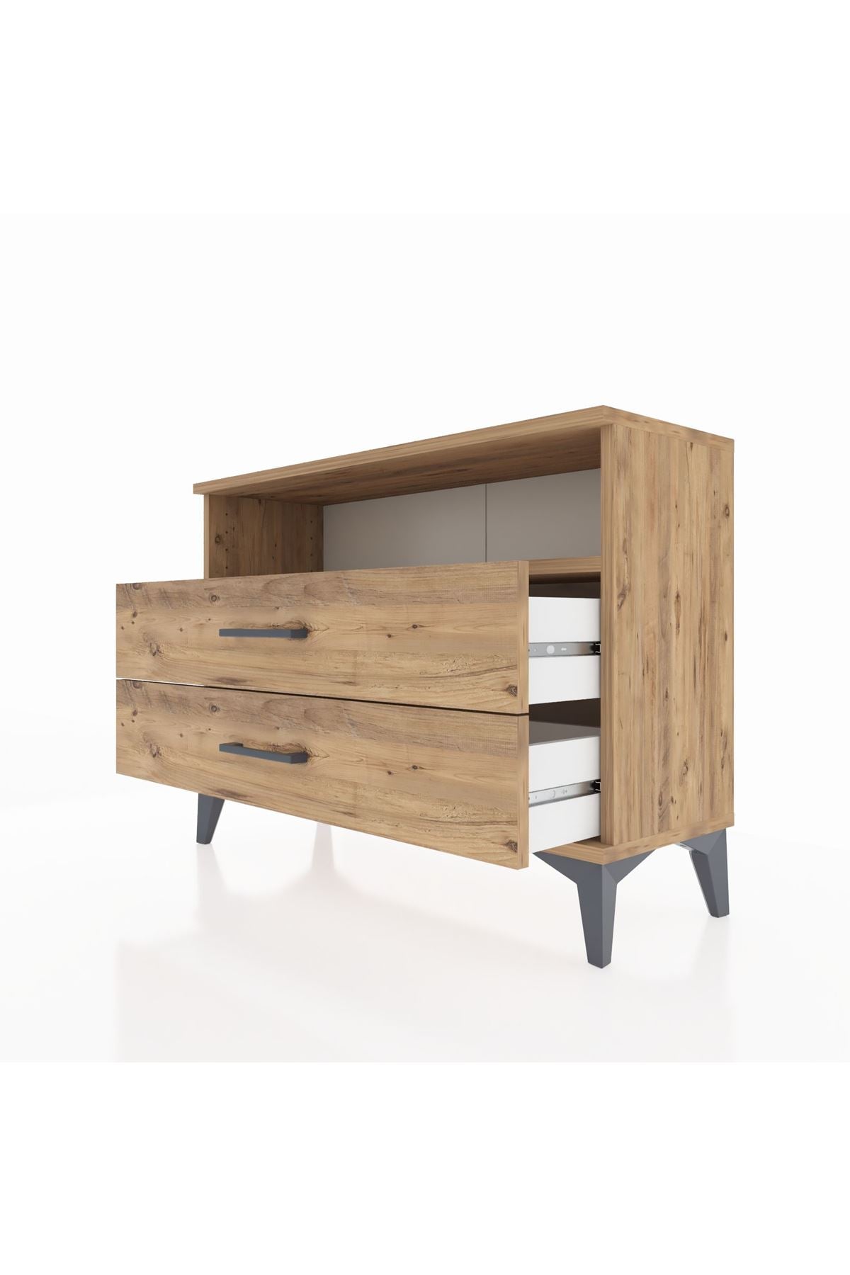 Arges Şifonyer Tek Raflı 2 Çekmeceli 88x30x64 Çam-Çam