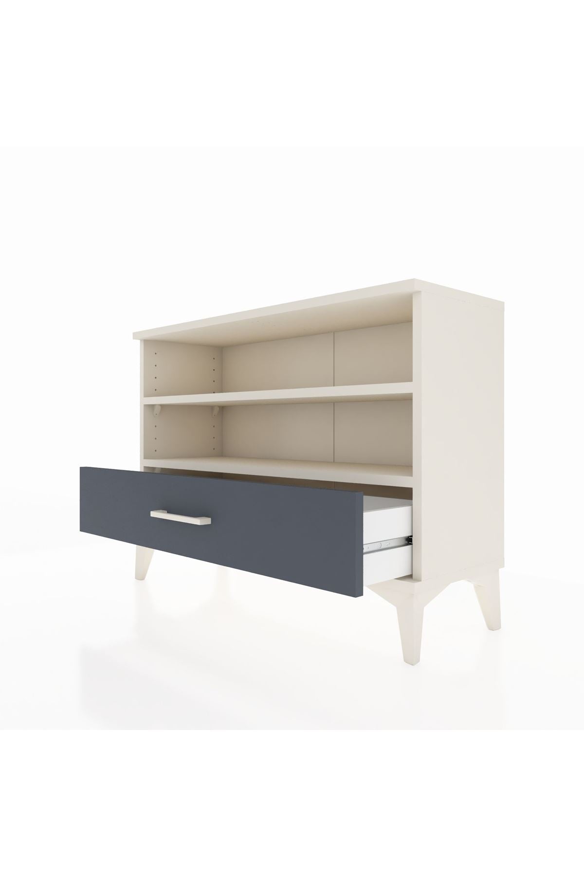 Arges Şifonyer 2 Raflı Tek Çekmeceli 88x30x64 Aytaşı-Antrasit