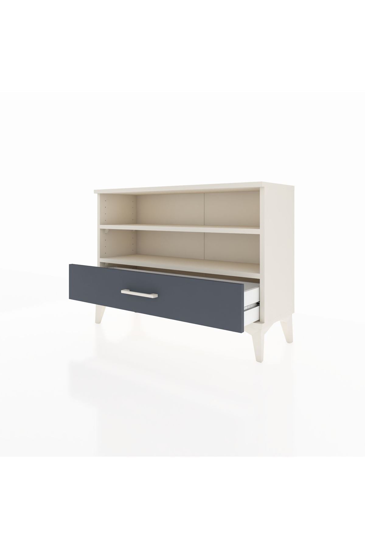 Arges Şifonyer 2 Raflı Tek Çekmeceli 88x30x64 Aytaşı-Antrasit