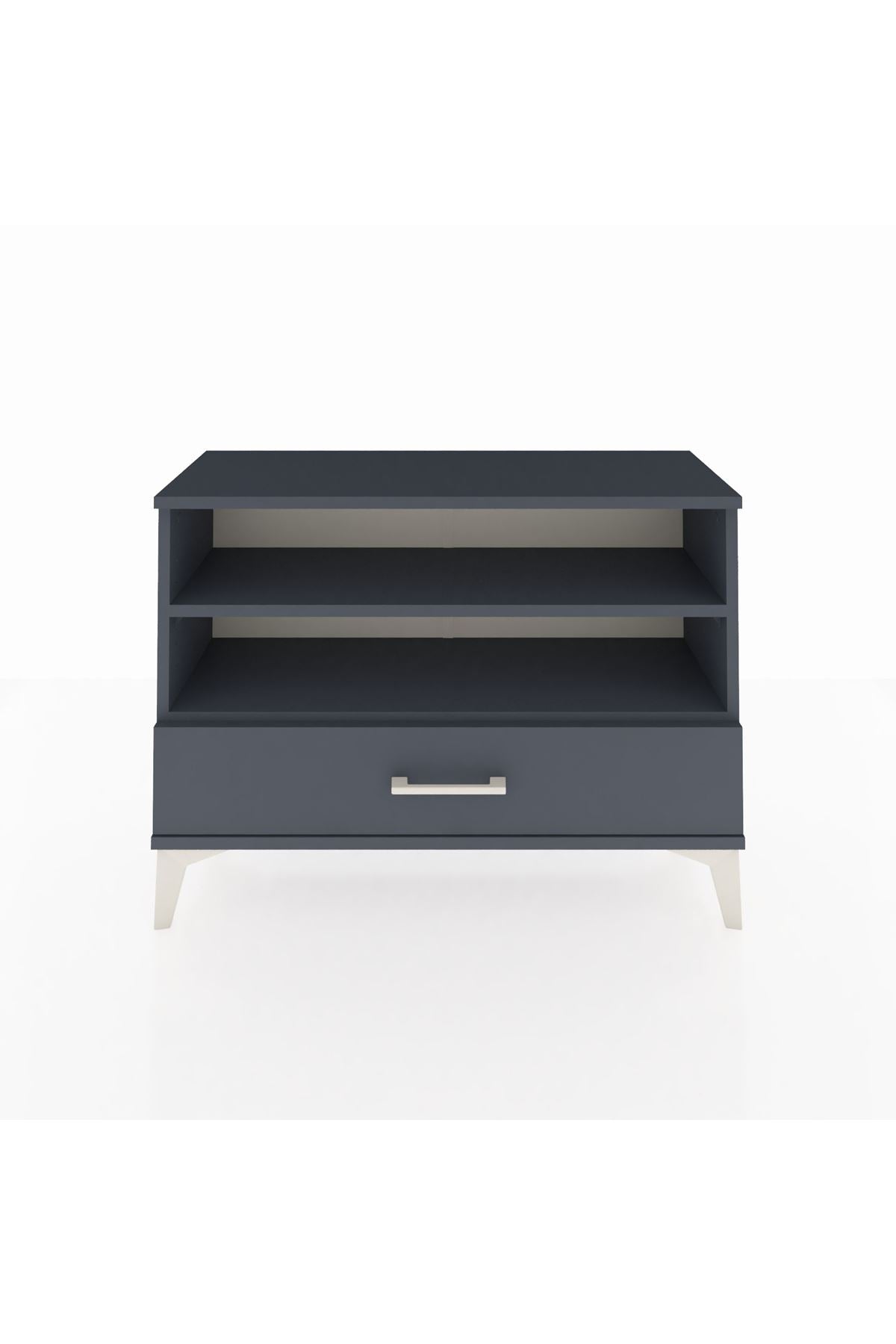 Arges Şifonyer 2 Raflı Tek Çekmeceli 88x30x64 Antrasit-Antrasit