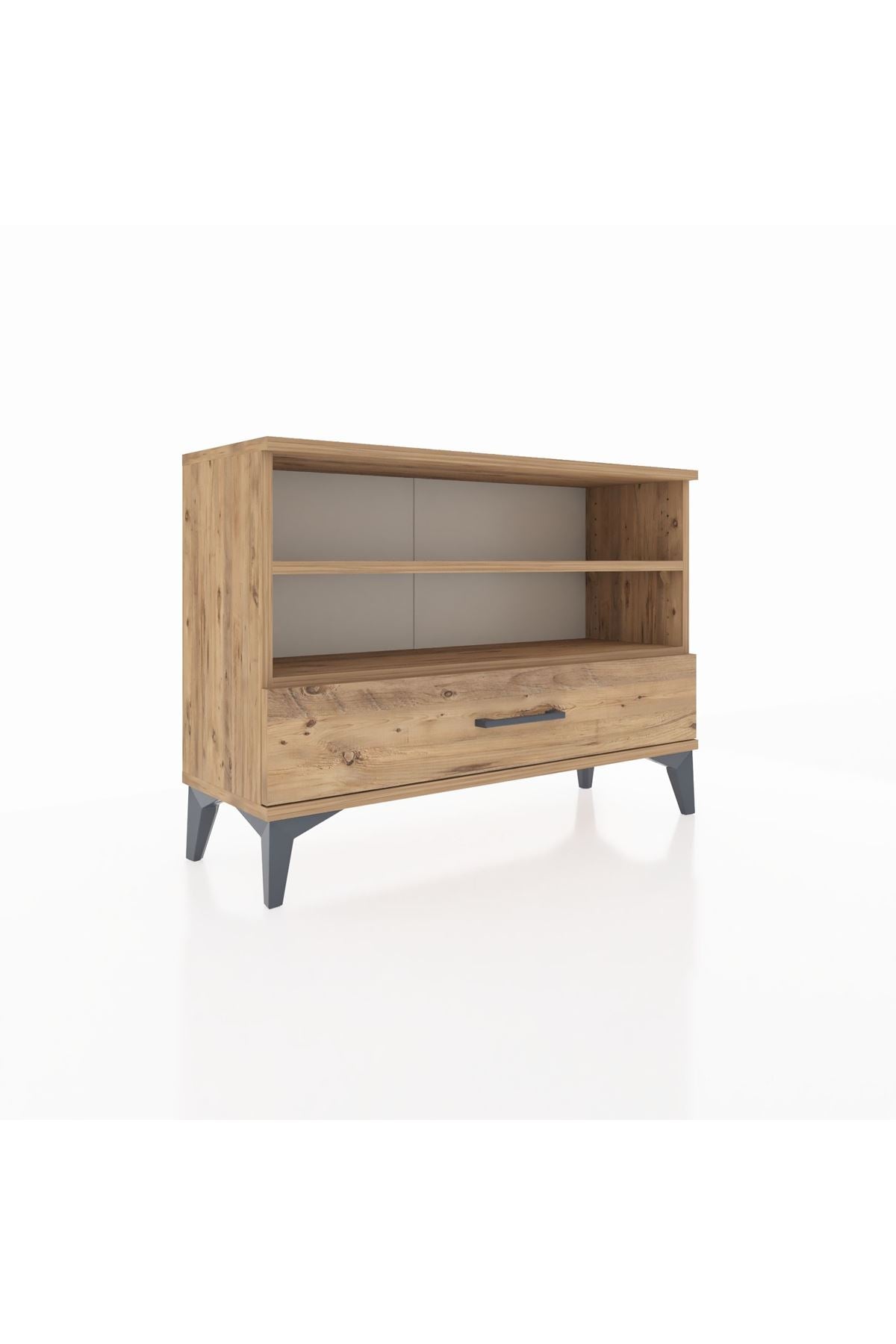 Arges Şifonyer 2 Raflı Tek Çekmeceli 88x30x64 Çam-Çam