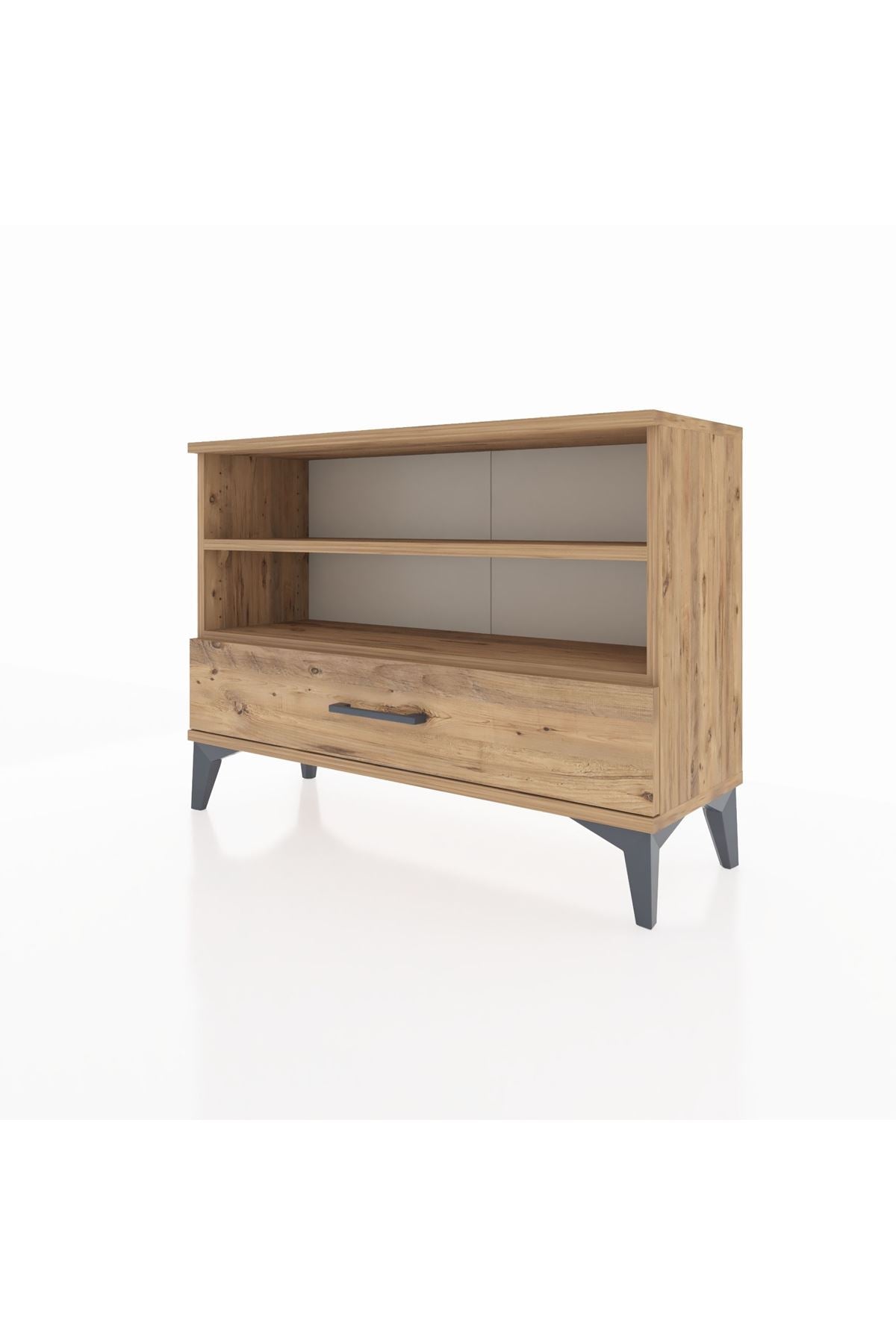 Arges Şifonyer 2 Raflı Tek Çekmeceli 88x30x64 Çam-Çam